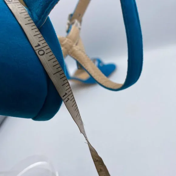 FSJ Women's Blue Ankle Strap Chunky Heel Sandal - Picture 11 of 11